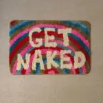 Rainbow get naked tufted bath mat