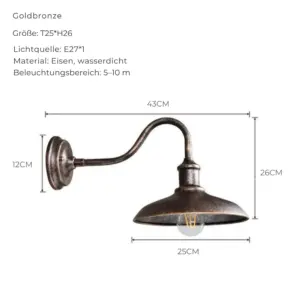 Homeko - Waterproof Retro Outdoor Wall Light