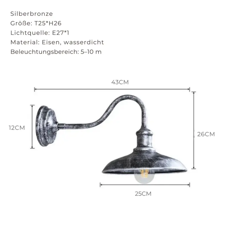 Rainretro retro aussenwandleuchte wasserdicht led metall xlumina