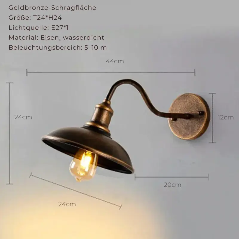 Rainretro retro aussenwandleuchte wasserdicht led metall xlumina