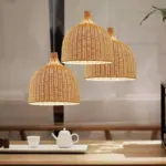 Rattan bambus Deckenlampen kueche modern esszimmer beleuchtung xluminia