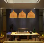 Rattan bambus Deckenlampen kueche modern esszimmer beleuchtung xluminia