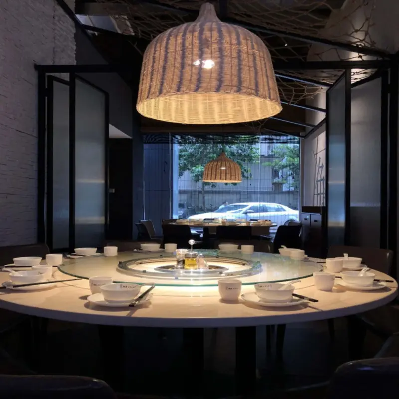 Rattan bambus Deckenlampen kueche modern esszimmer beleuchtung xluminia