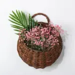 Rattan hanging wall planter