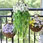 Rattan hanging wall planter