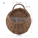 Rattan hanging wall planter