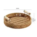Rattan style storage tray with handle