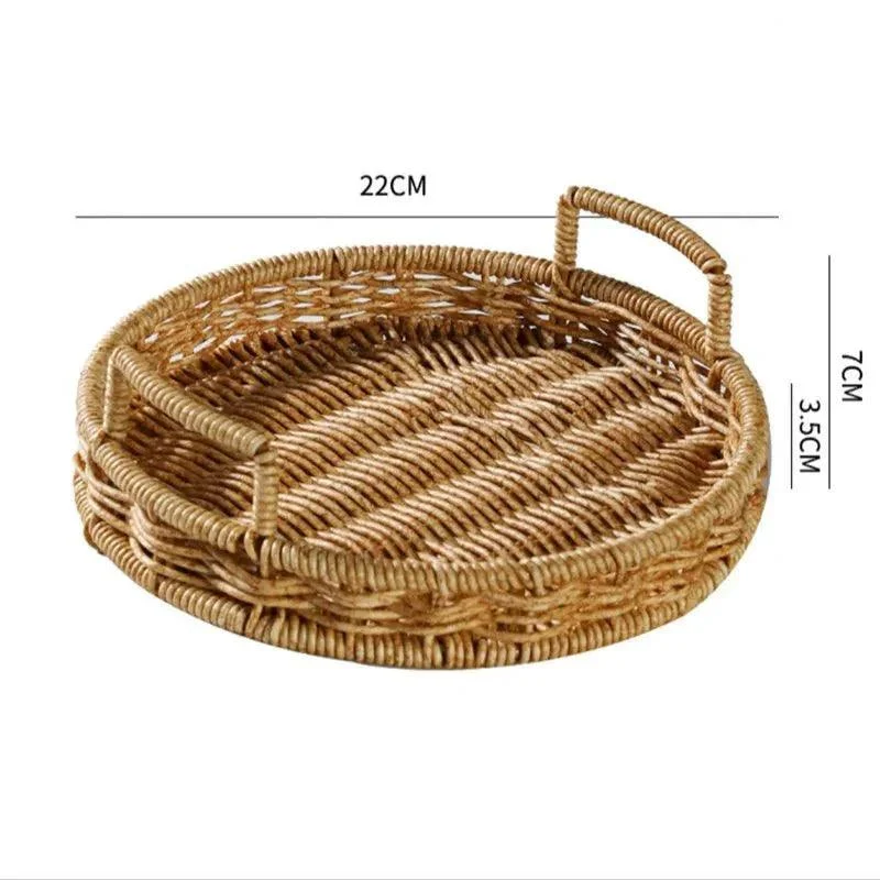 Rattan Style Storage Tray With Handle 865924