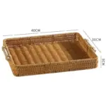 Rattan style storage tray with handle