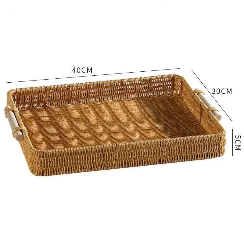 Rattan Style Storage Tray With Handle 997400