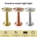 Rechargeable led metallic table lamp