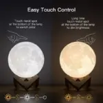 Rechargeable led two colour moon lamp