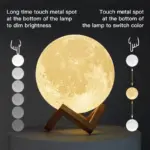 Rechargeable led two colour moon lamp
