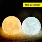 Rechargeable led two colour moon lamp