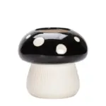 Red and black mushroom shape ceramic vase