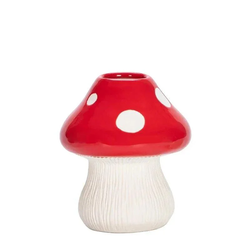 Red And Black Mushroom Shape Ceramic Vase 278387