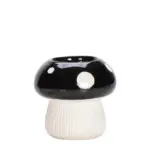 Red and black mushroom shape ceramic vase