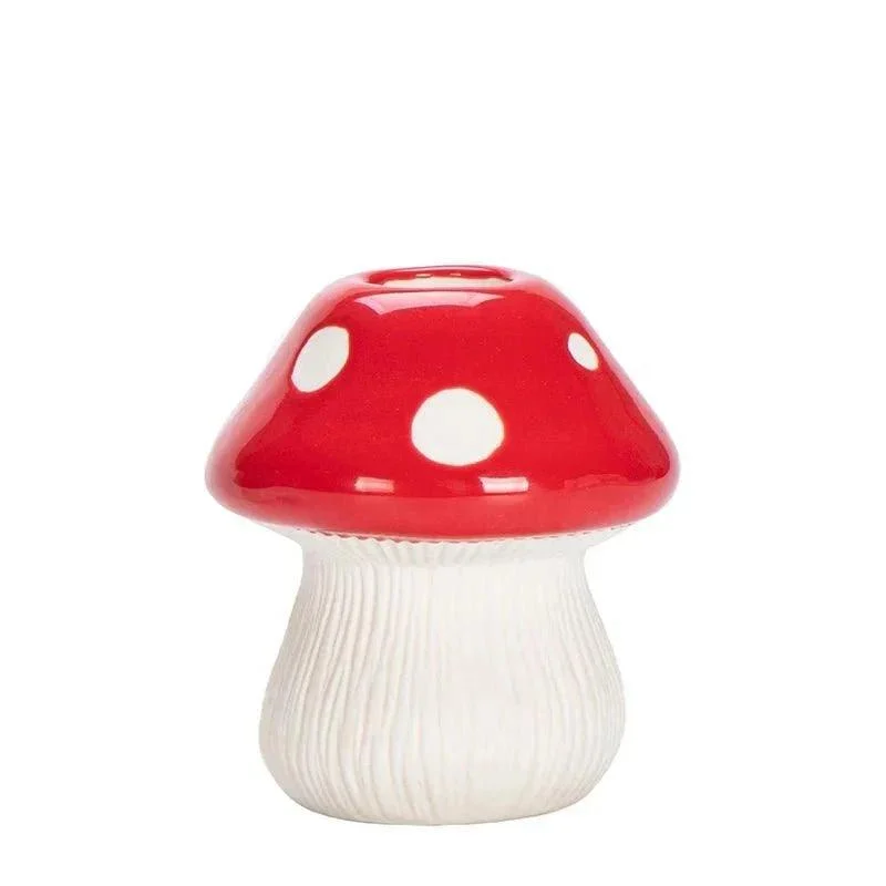 Red And Black Mushroom Shape Ceramic Vase 427870