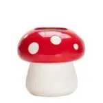 Red and black mushroom shape ceramic vase