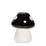 Red and black mushroom shape ceramic vase