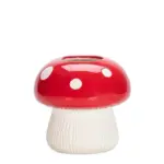 Red and black mushroom shape ceramic vase