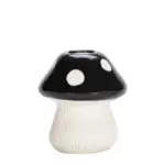 Red and black mushroom shape ceramic vase