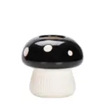 Red and black mushroom shape ceramic vase