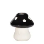 Red and black mushroom shape ceramic vase
