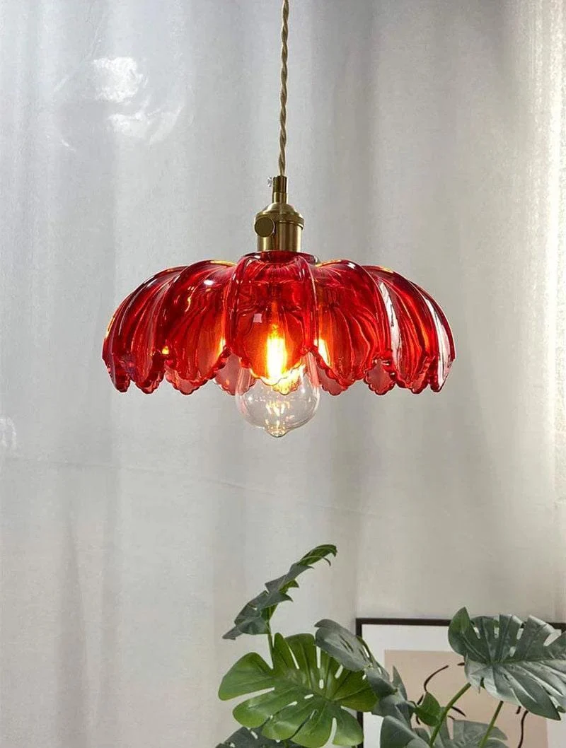 Retro Vintage Industrial Glass Lotus Flower Pendant Light - ISTANBULLU LTD