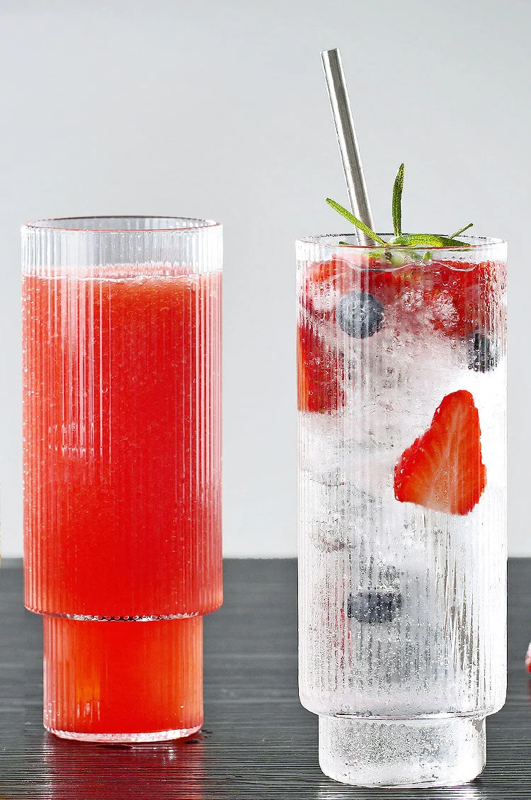 reeded glass tall cup