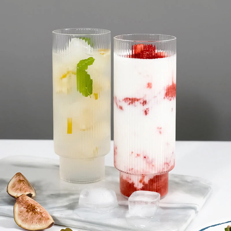 reeded glass tall cup