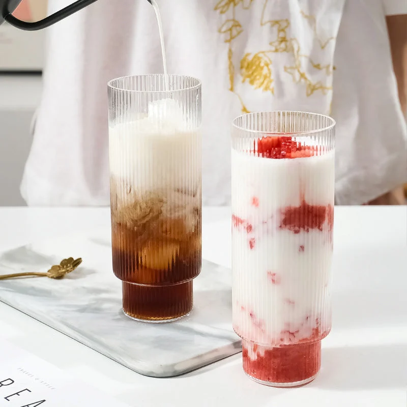 reeded glass tall cup