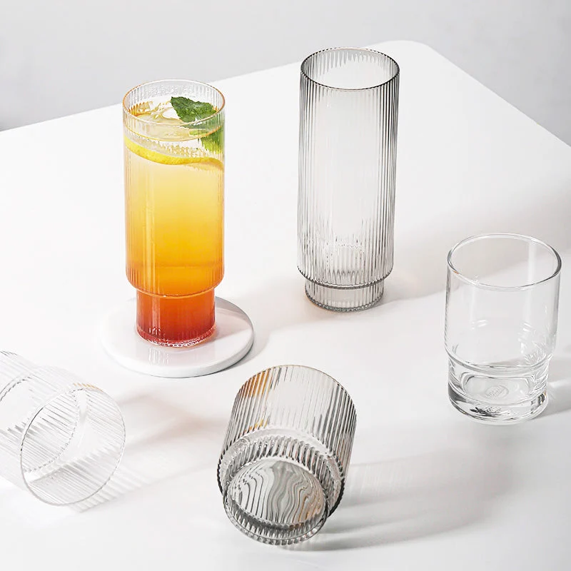reeded glass tall cup