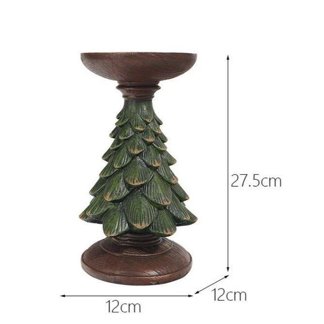 Resin Wooden Christmas Tree Candle Holder Patchandbagel 104043