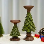Resin wooden christmas tree candle holder patchandbagel