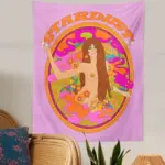 Retro bohemian wall hanging tapestry