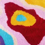 Retro design psychedelic tufted rug