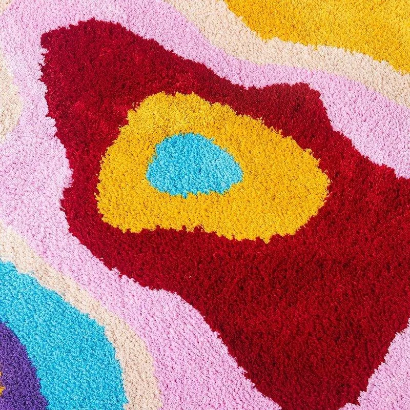 Retro Design Psychedelic Tufted Rug 130012