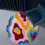 Retro design psychedelic tufted rug