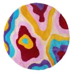 Retro design psychedelic tufted rug