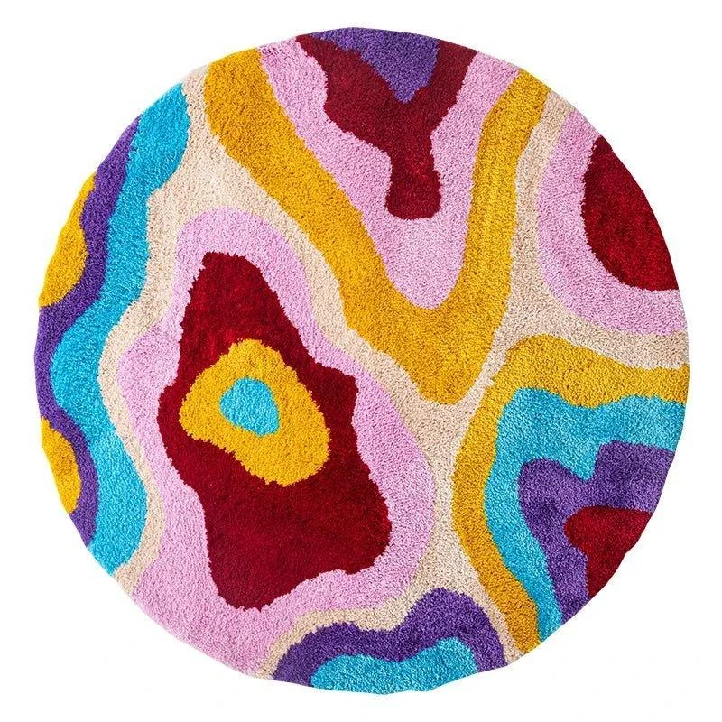 Retro Design Psychedelic Tufted Rug 732234