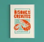 Retro french shellfish canvas print poster