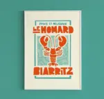 Retro french shellfish canvas print poster