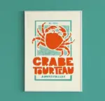 Retro french shellfish canvas print poster