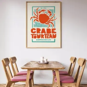 Retro French Shellfish Canvas Print Poster