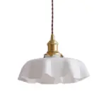 Retro glass flower cream pendant light hl183
