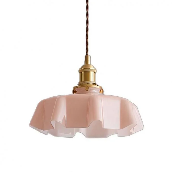 Retro Glass Flower Cream Pendant Light Hl183 23