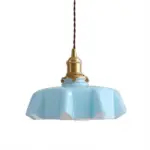 Retro glass flower cream pendant light hl183
