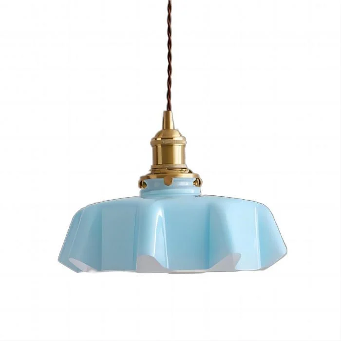 Retro Glass Flower Cream Pendant Light Hl183 24