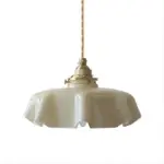 Retro glass flower cream pendant light hl183